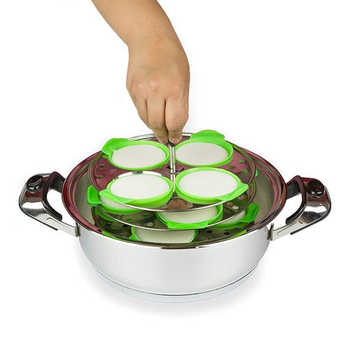 Silicone Idli Liners Original 8 Pcs, Green